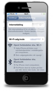 Internetdeling mellem iPhone og iPad